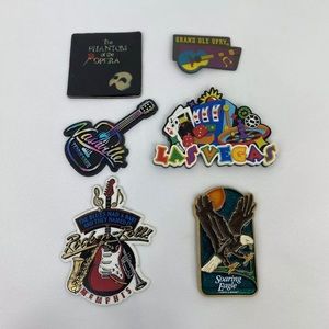 Lot Of 6 VTG 90’s Music/Entertament Location Collectible Kitchen Magnets